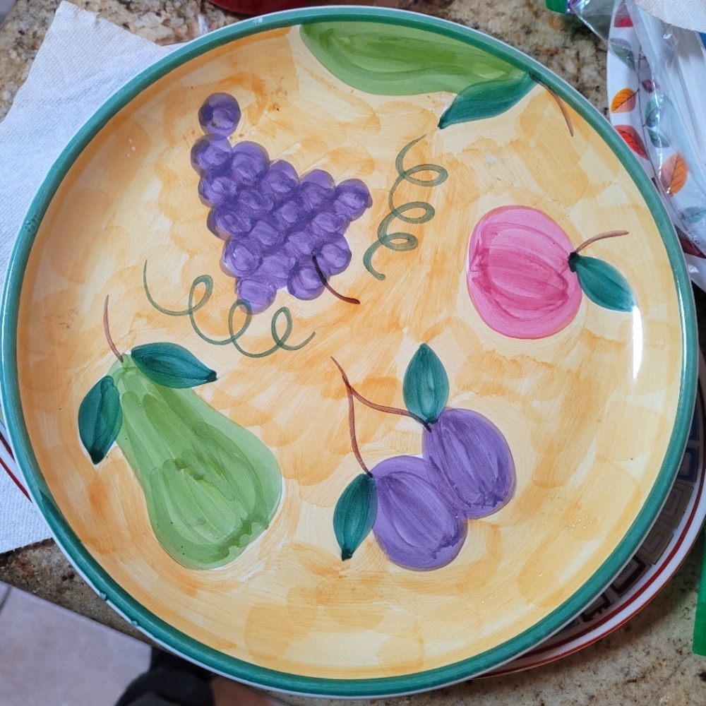Hand-Painted Fruit Ceramic Plate